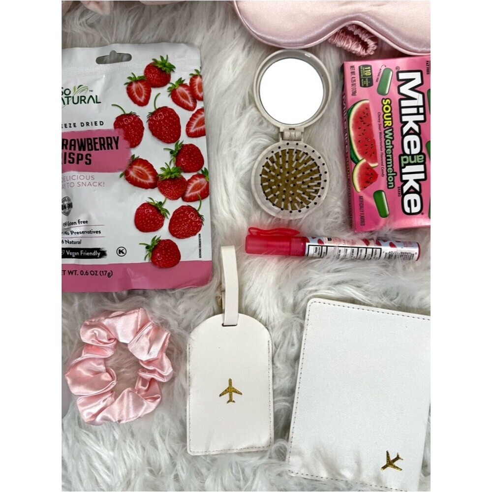 Pink Travel Comfort Essentials Bundle, Neck Pillow Sleep Mask Water Bottle - Picture 5 of 8